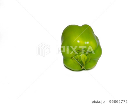 Dolma pepper on a white background. A juicy beautiful vegetable. Green sweet pepper. 96862772