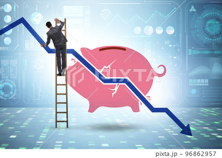 Crisis concept with the loss of savings Crisis concept with the loss of savings 96862957
