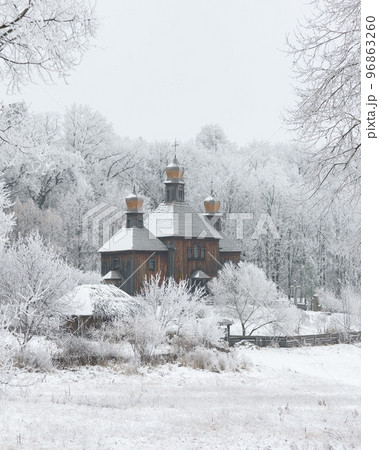 Winter in Kyiv, Ukraine in Museum of Folk Architecture Winter in Kyiv, Ukraine in Museum of Folk Architecture 96863260
