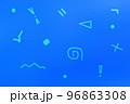 青色系背景　マーク、記号など　落書き風 96863308