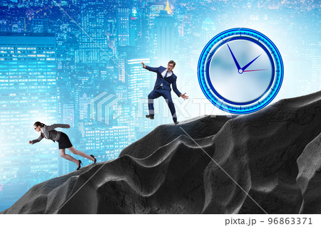 Business people in the time management concept 96863371