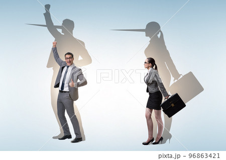 Lier concept with business people and nose 96863421