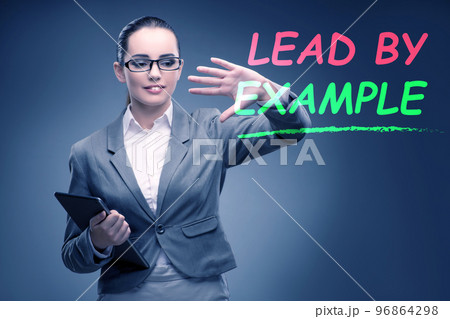 Businesswoman in lead by example concept 96864298
