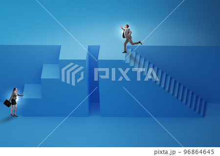 Gender inequality in career ladder concept Gender inequality in career ladder concept 96864645