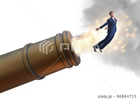 Concept with cannon and businessman 96864715