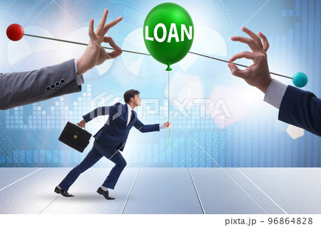 Debt and loan concept with balloon 96864828