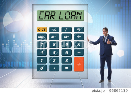 Concept of car loan with calculator Concept of car loan with calculator 96865159