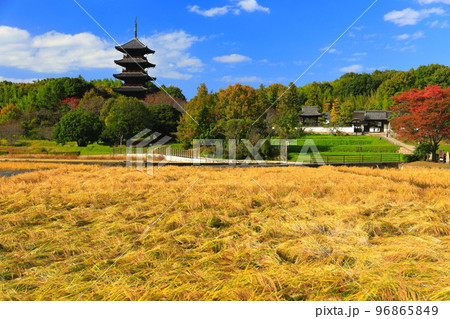 【岡山県】晴天の備中国分寺の五重塔 【岡山県】晴天の備中国分寺の五重塔 96865849