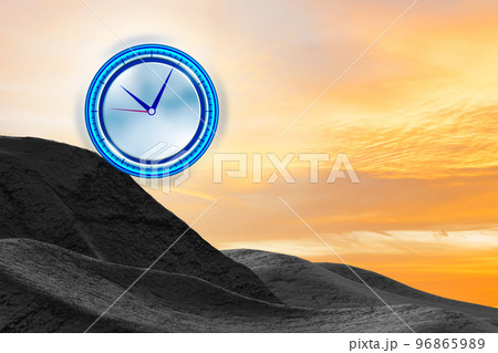Businessman in the time management concept 96865989