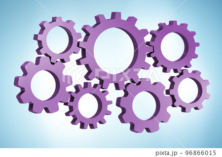Cogwheels in the machinery and teamwork concept - 3d rendering 96866015