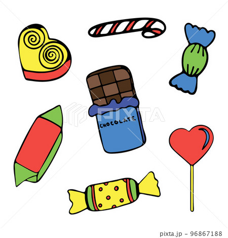 Various Types of Candies Vector Illustration. Candy Set. 96867188