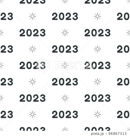 Happy New Year 2023 Seamless Pattern Design with Decoration in Template Hand Drawn Cartoon Flat Illustration Happy New Year 2023 Seamless Pattern Design with Decoration in Template Hand Drawn Cartoon Flat Illustration 96867313