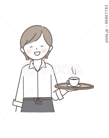 カフェで働く女性 カフェで働く女性 96867783