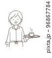 カフェで働く若い女の子 96867784