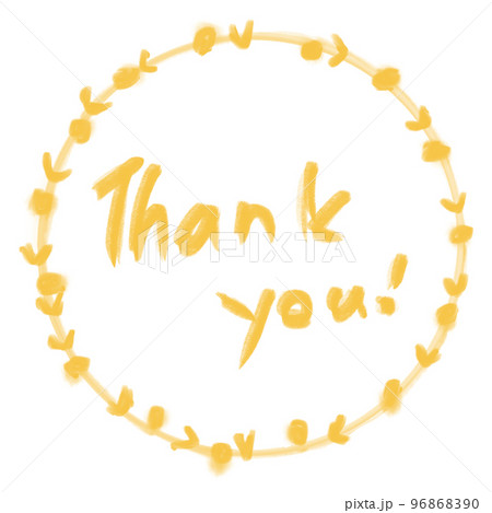 手書きのサークル thank you×ハート×ドット 手書きのサークル thank you×ハート×ドット 96868390