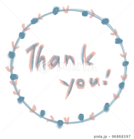 手書きのサークル thank you×ハート×ドット 96868397