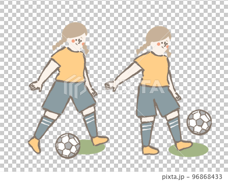 Soccer women illustration set 96868433