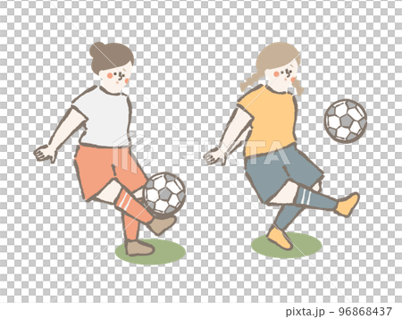 Soccer women illustration set 96868437
