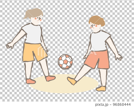 サッカー 女性 イラスト セット サッカー 女性 イラスト セット 96868444