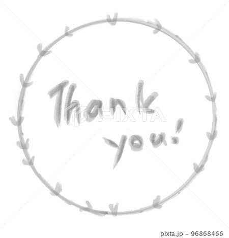 手書きのサークル thank you×ハート 96868466