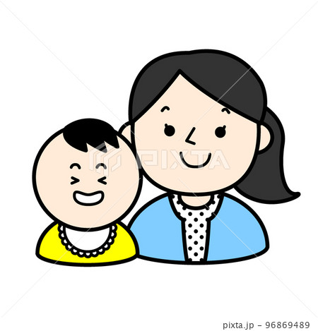 人物　シンプルイラスト　親子 96869489