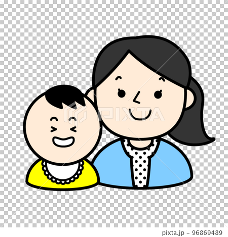 人物　シンプルイラスト　親子 96869489