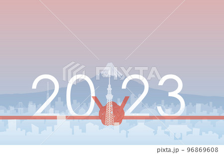 東京と富士山と水引 2023 96869608