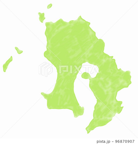 鹿児島　地図　水彩　アイコン