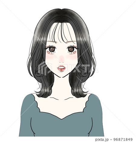 ミディアムヘアスタイルの女性 96871849