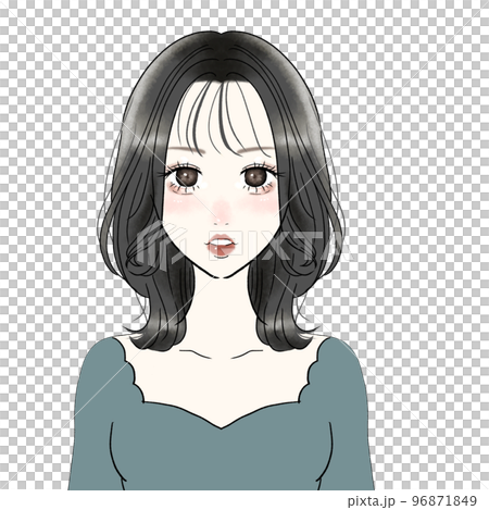 ミディアムヘアスタイルの女性 96871849