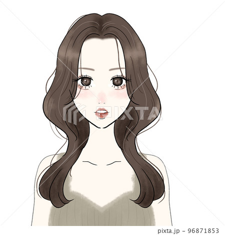 くびれロングヘアスタイルの女性 くびれロングヘアスタイルの女性 96871853