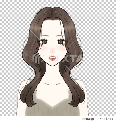 くびれロングヘアスタイルの女性 くびれロングヘアスタイルの女性 96871853