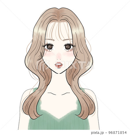 くびれロングヘアスタイルの女性 くびれロングヘアスタイルの女性 96871854