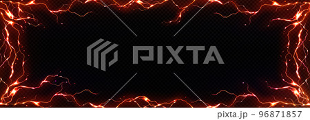 Realistic orange lightning frame png Realistic orange lightning frame png 96871857