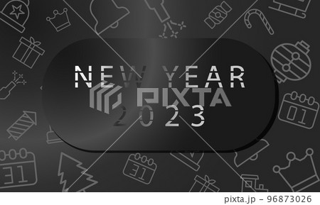 New Year 2023 black line color abstract background for social media design vector 96873026