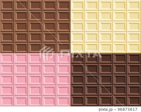 シームレスなチョコレートのパターン4種セット 96873617