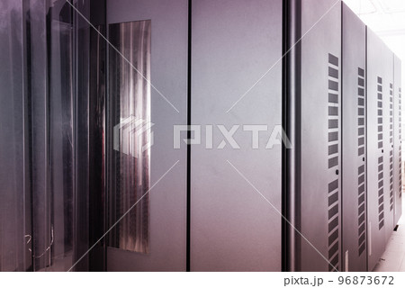 server room with row of data storage cabinets server room with row of data storage cabinets 96873672