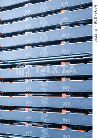 server with hard drive arrays inside data cloud center 96873674