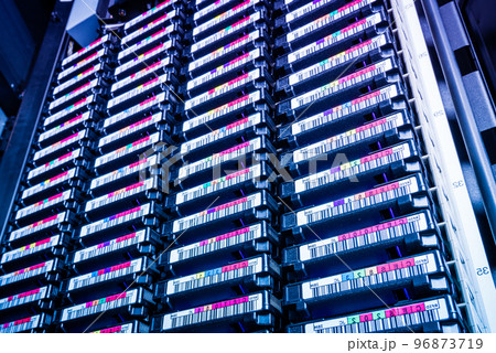 row of hard disks in internet data center row of hard disks in internet data center 96873719