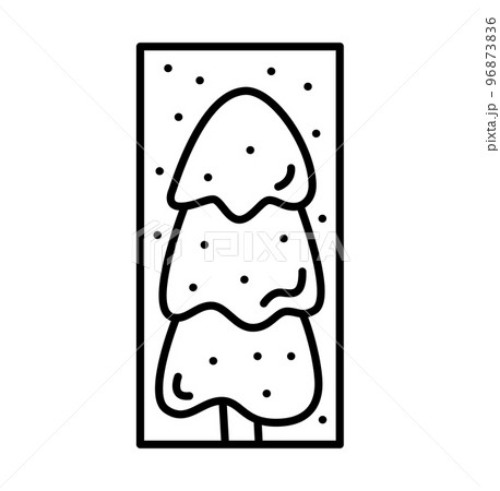 Christmas advent vector composition fir tree in snow. Hand drawn winter holiday constructor logo in rectangle vertical frame for greeting card, web design invitation 96873836