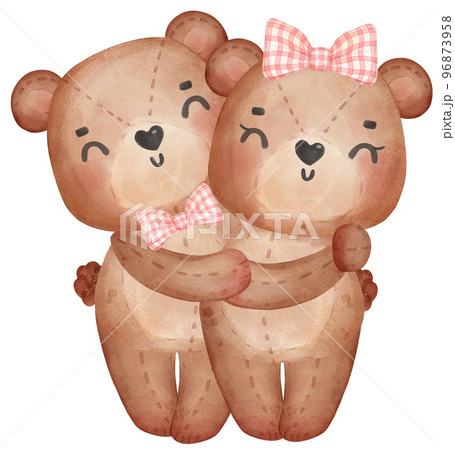 two teddy bears together