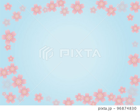 桜の花のイラストのフレーム 桜の花のイラストのフレーム 96874830