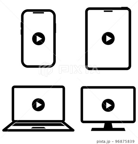 再生ボタン　アイコン 96875839