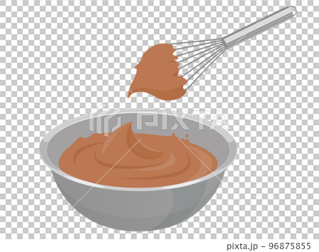 Chocolate cream in a bowl and a whisk Chocolate cream in a bowl and a whisk 96875855