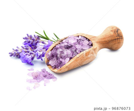 Lavender salt and lavender flower Lavender salt and lavender flower 96876073