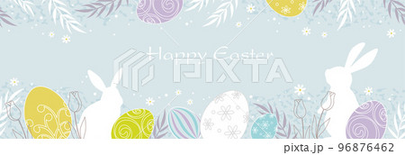 イースターのシームレスなグリーティングカード 96876462