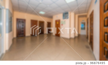 Abstract blur and defocused hotel resort and lobby interior, long building hallway, apartment, condominium, hotel, commercial office building. Perfect for background. Abstract blur and defocused hotel resort and lobby interior, long building hallway, apartment, condominium, hotel, commercial office building. Perfect for background. 96876495