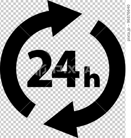 24 hours simple monochrome illustration 96876640
