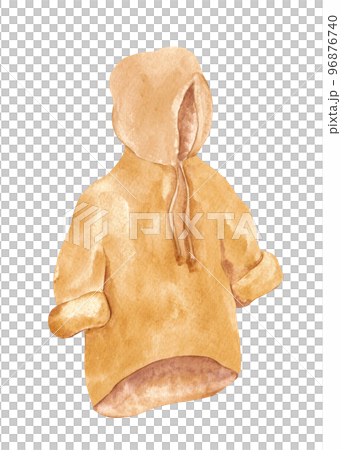 Beige cotton hoodie with drawstring,...のイラスト素材 [96876740] - PIXTA
