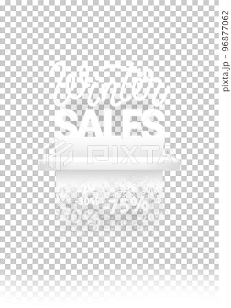 White Winter Sales Banner on Red 96877062